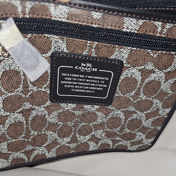 NWT COACH TAXI ZIP TOP TOTE IN SIGNATURE COATED CANVAS WOMEN BAG BROWN - Picture 9 of 14